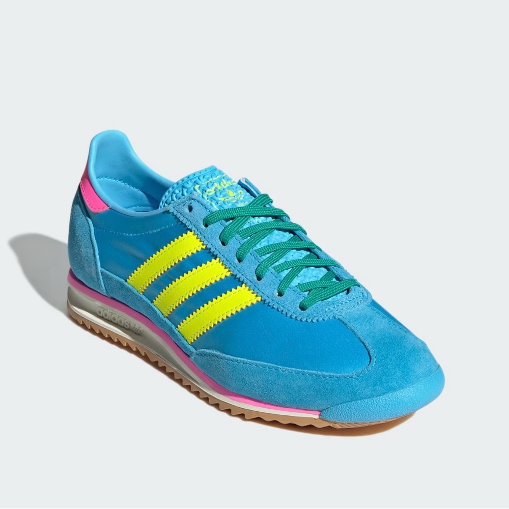 Adidas Size 8.5 SL72 OG Sky Rush Solar Yellow Satin W